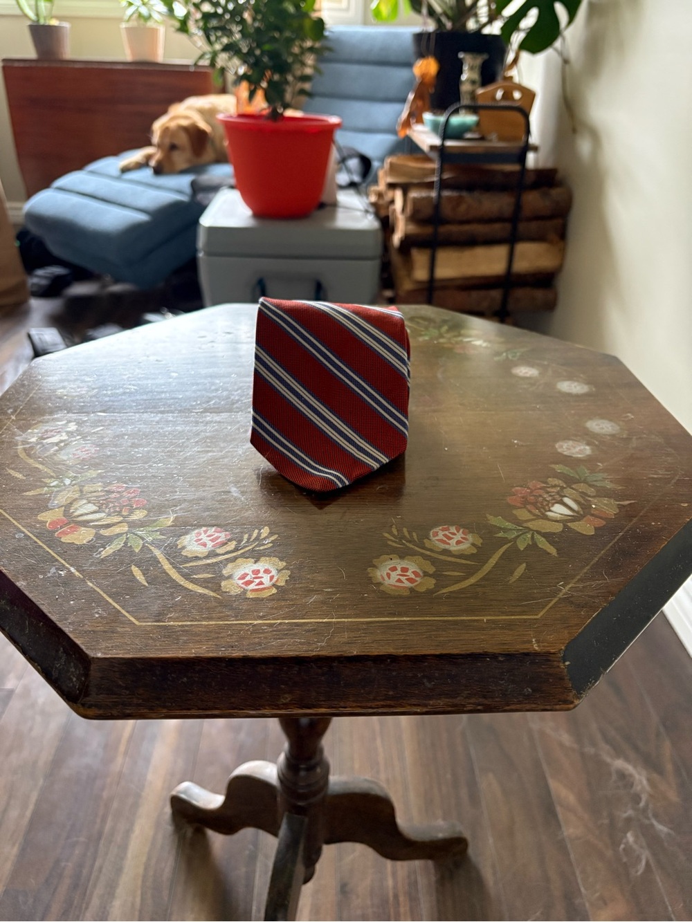 Brooks Brothers Red and Navy Diagonal Stripe Silk Tie